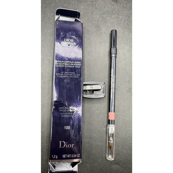 Christian Dior Contour Lip Liner Pencil With Brush Sharpener #100 Nude Look New! - Picture 1 of 11